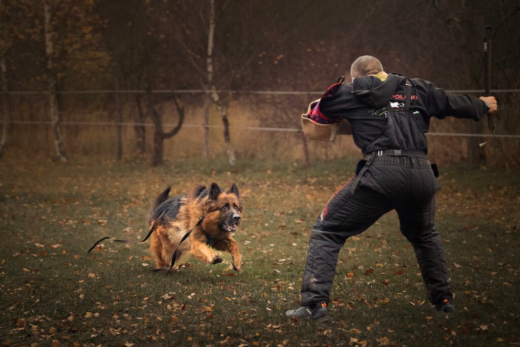 Owczarek niemiecki podczas obrony IGP